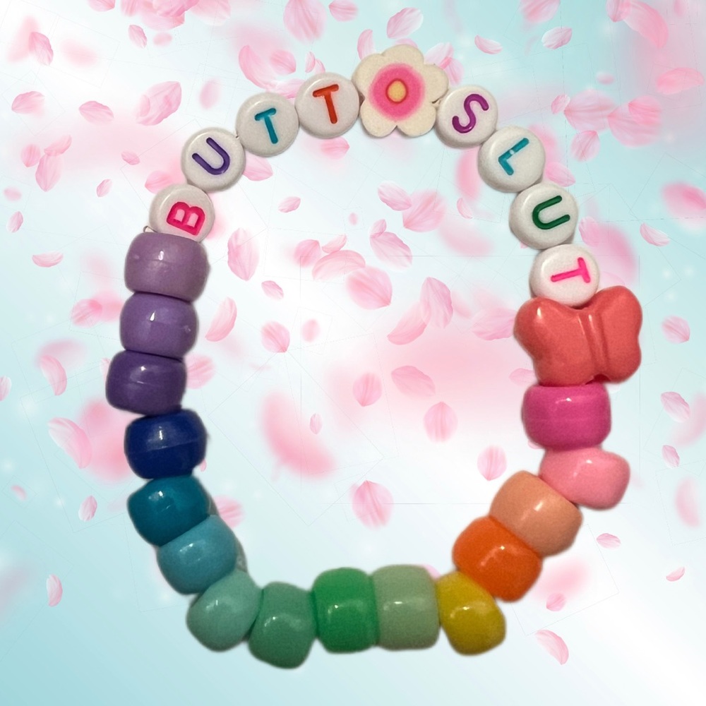 Slutty Rainbow beaded kandi bracelet